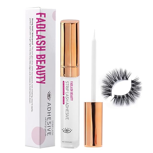 Lash Glue DIY Eyelash Glue for False Lashes Waterproof Eye Lash Glue with Super Strong Hold & Latex-Free White Strip Lashes Glue for Self-Application at Home
