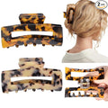 Big Claw Hair Clips 3.3 Inch Tortoise Banana Hair Clips for Women Girls Thin Hair French Design Celluloid Leopard Print Strong Hold Hair Clips for Thick Hair