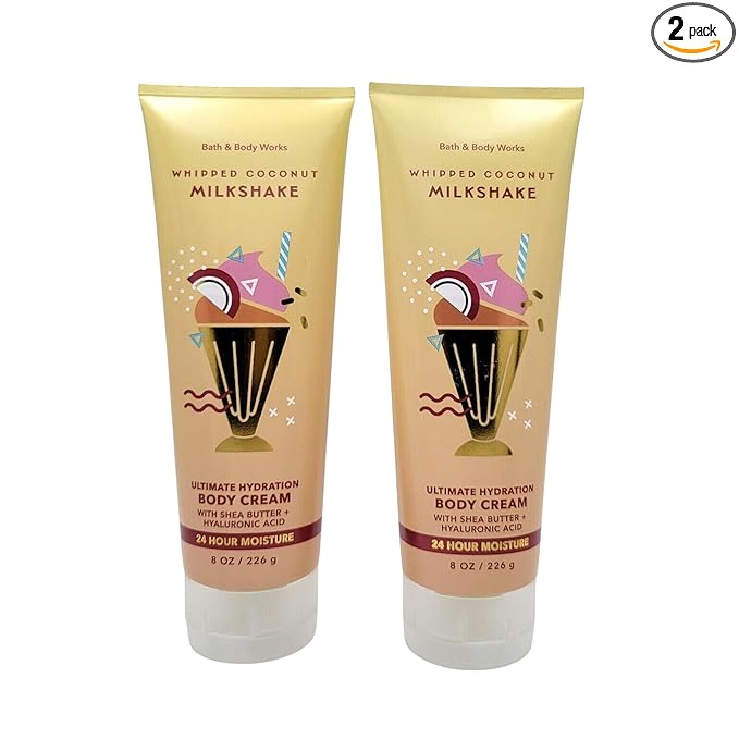 Bath & Body Works Ultimate Hydration Body Cream (Whipped Coconut Milkshake), 8.00 Ounce (Pack of 2)