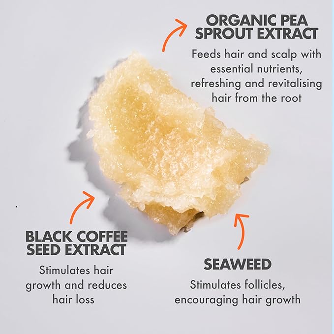 Umberto Giannini Grow Long Hair Growth Scrub Treatment - Vegan & Cruelty Free Grow Scrub Scalp Exfoliator with Caffeine-Gro Complex