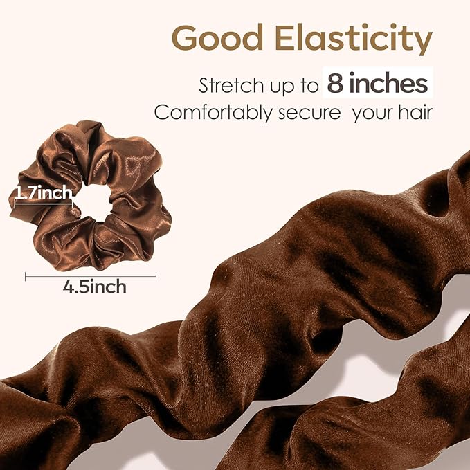 Satin Scrunchies for Women,Silk Hair Ties Fashion Soft Ties and Bands,Elastic Ponytail Holders No Damage Hair Accessories Thick Hair Styling for Girls - 30 Pcs
