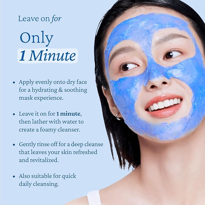 belif Super Knights - Soothing Hydration Cleansing Mask, 3-in-1 Facial Mask & Cleanser with Hyaluronic Acid, Squalane, Madecassoside | For Dry and Sensitive Skin | Korean Skincare (5.0 fl. oz)