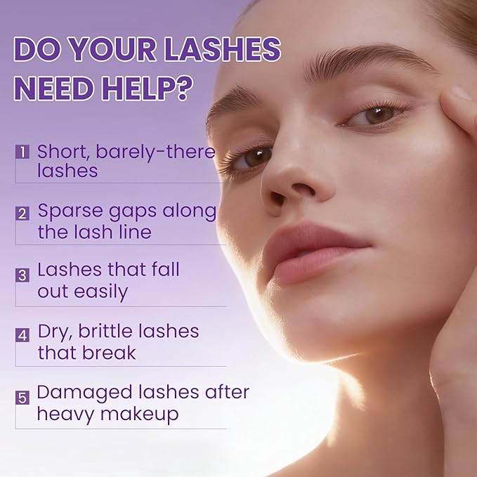 Eyelash Growth Serum and Eyebrow Enhancer – Advanced Formula for Longer, Fuller, Thicker Lashes & Brows Naturally | Nourishes Sparse Lashes with Biotin, Peptides - Gentle & Non-Irritating