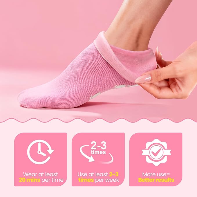 Silicone Moisturizing Socks with Foot Cream- 2 in 1 Gel Socks & Foot Cream for Dry Feet, Foot Care Moisturizing Socks for Dry Cracked Feet Women