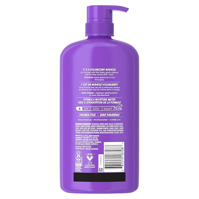 Aussie Miracle Volume Shampoo, Paraben-Free, Volumizing, 30.4 oz, 4-pack