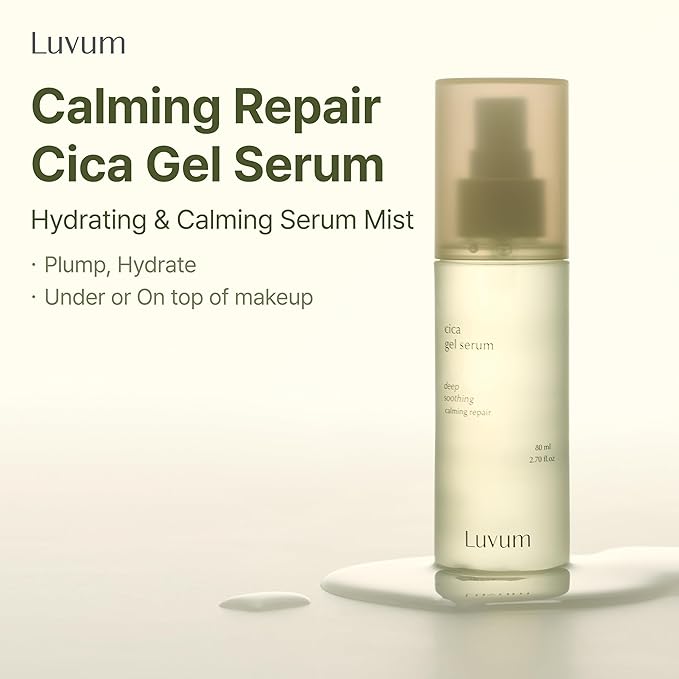 Luvum Calming Repair Cica Gel Serum, Centella Mist, Facial Spray, 2.70 fl. oz
