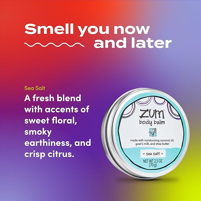Zum Indigo Wild Body Balm - Body Moisturizer for Women & Men - Includes Goat's Milk, Shea Butter & More - Natural Skin Moisturizer - Sea Salt - 2.5 oz