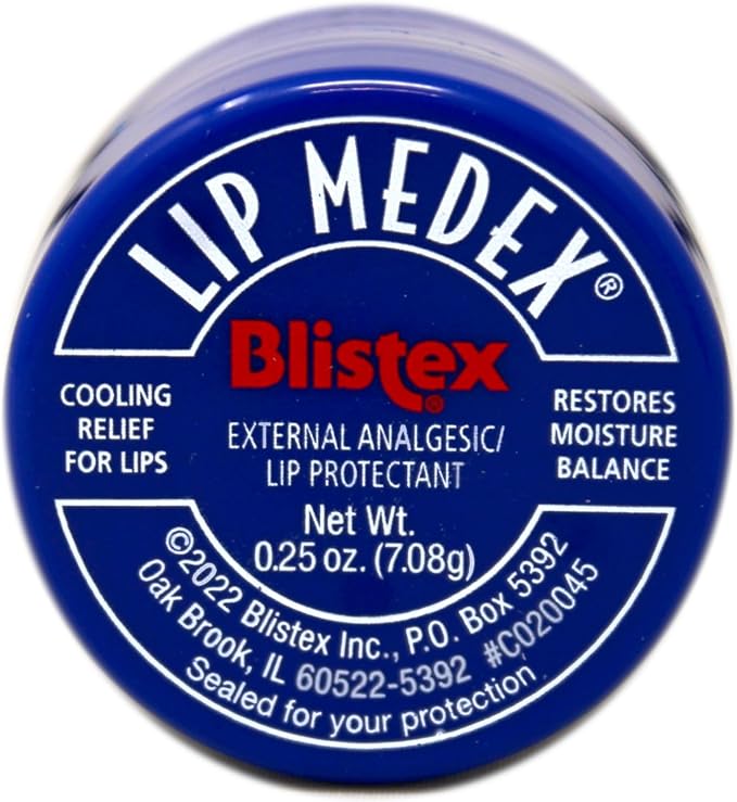 Blistex Medicated Lip Balm, Lip Medex - for Cold, Sores, Cracked & Dry Lips - 0.25 Oz x 2 Pack