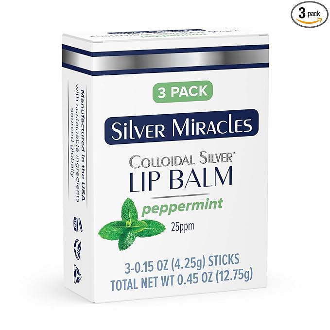 Silver Miracles - Colloidal Silver Lip Balm - TUBE - 3 Pack