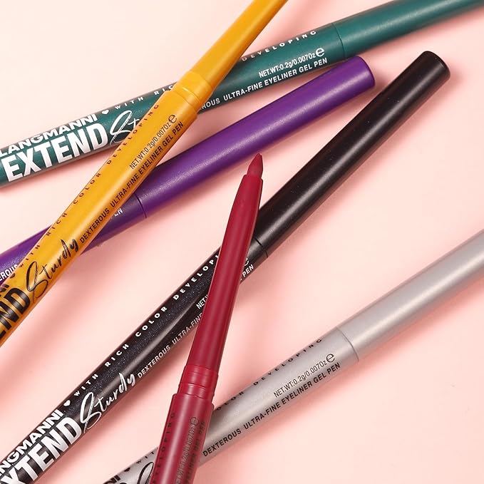 LANGMANNI 2Pcs Metal Colorful Eyeliner Pencil Set - Matte & Shimmer Eye Makeup,Smooth Use Long-Lasting & Waterproof Eyeliner Set(#02+11)
