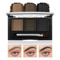 3 Colors Eyebrow Powder Set, Brow Powder Makeup Palette, Defining and Sculpting Brows, Waterproof Eye Contour Kit with Brush Applicator