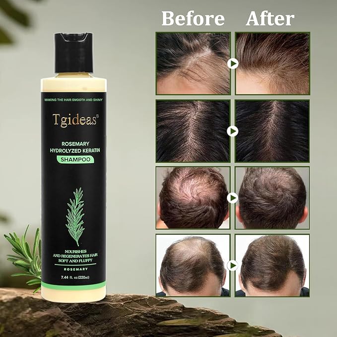 Tgideas Rosemary Biotin Shampoo - Volumizing, Sulfate-Free, for Thinning, Dry, Damaged Hair, Vegan, Color-Safe, 7.4 fl oz