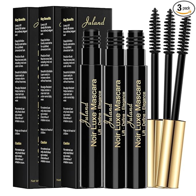 Essence Mascara Volume and Length – Volumizing & Lengthening Mascara for Full, Lush Lashes, Curl & Lift, Waterproof, Smudge-Resistant, Clump-Free Blackest Black,3 Pack