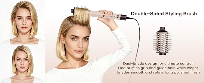 Hair Dryer Brush Blow Dryer, Hair Tools for Styling, Brush Hair Dryer, Air Curler Multi Styler Hair Tool, Plasma IONs Technology Hair Dryer Styler (6-in-1)