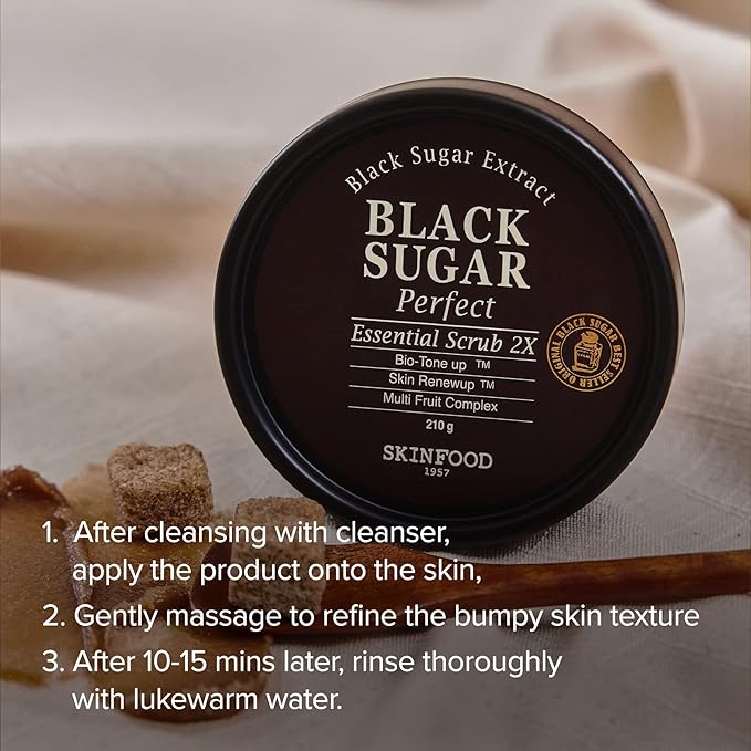 SKINFOOD Black Sugar Mask Wash Off 120g (4.23 oz), Facial Hydrating and Nourishing Blackheads Exfoliator