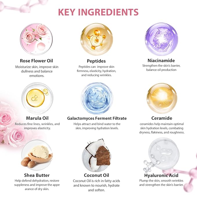 30pcs Mothers Day Gift, Rose Facial Skin Care Set for Women, Gifts for Women, Spa Gifts Basket Set, Face Cream, Serum, Shower Accessories, Bath and Body & Facial Kit, Birthday, Christmas, Valentine's