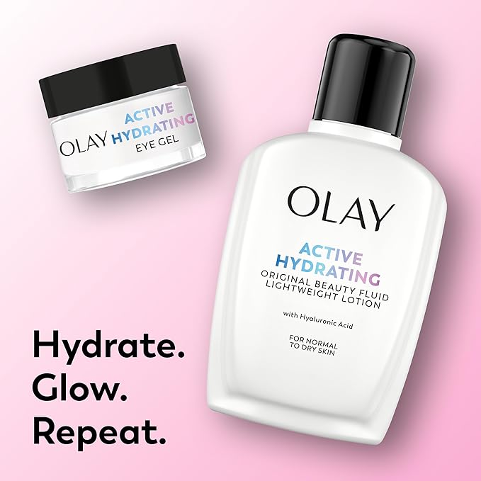 Olay Face Moisturizer, Active Hydrating Beauty Fluid Lotion, Original Facial Moisturizer, 4 Oz. (Pack of 4)
