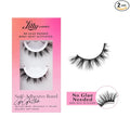 Lilly Lashes 3D Self Adhesive Eyelashes, No Lash Glue Needed, Body Heat Activated Press on Lashes, Reusable Self Adhesive Eyelashes Up to 5x, Easy to Apply & Remove (GoGetter)