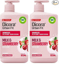 Dicora Urban Shower Gel - Natural Nourishing Body Wash with Fresh Fruity Aroma - Moisturizing Body Wash Women and Men - Milk and Strawberry - 27.8 oz (Pack of 2)