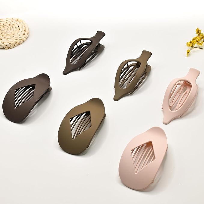 Flat Claw Clips for Women, Large Duckbill French Hair Clips, 6 Pack Non-Slip Matte Hair Accessories for Thick & Thin Hair