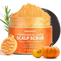 AMOADO Scalp Scrub, Pumpkin Seed Oil Scalp Exfoliator With Biotin & Rosemary, Sulfate Free Scalp Detox for Itchy Scalp & Dandruff & Buildup Removal & Hair Growth, Hair Scrub with Scrubber