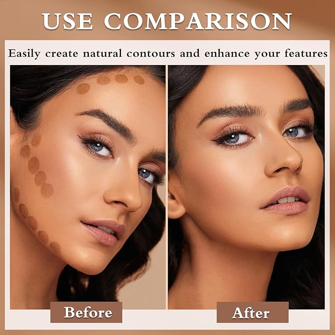 Warm Toned Cream Bronzer Stick,Blendable and Matte Cream Contour Stick for Natural Look,Easy to Sculpt,Long Lasting Face Shaping Contouring Makeup - 02 Natural Brown