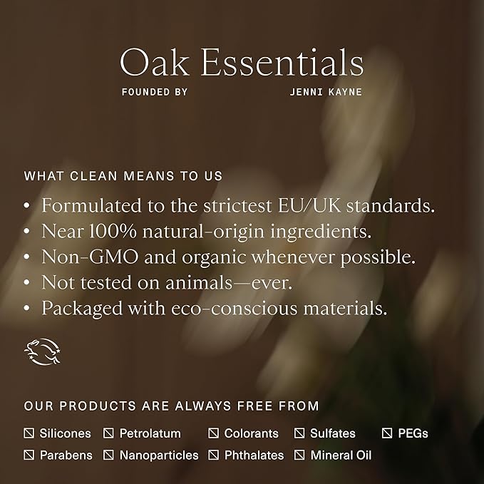 Oak Essentials Cleansing Balm, Balm-to-Oil Makeup Remover with Avocado, Organic Sesame, and Safflower Seed Oils, Gentle Hydrating Face Cleanser, 1.4 Oz