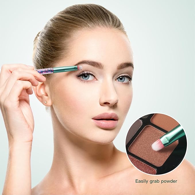 Unicorn Makeup Brush for Girls,Foundation Fan Cute Eye Makeup Brushes Set with Case for Girls Teens Gift Present