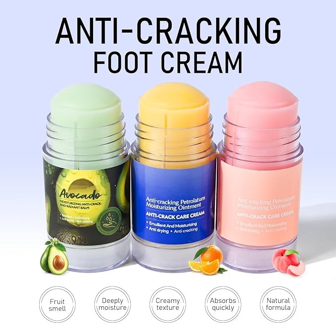 Crack Feet Prevention Stick, Moisturizing and Hydrating Foot and Hand Balm, Remove Dead Skin Softening and Nourishing Anti-Cracking Foot Cream for Feet Elbows Knees(1 PC, Pink)