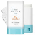 GOONGBE Fresh Sun Stick Mild SPF 50 - No White Cast Zinc Oxide Mineral Sunscreen Stick Balm - Non Greasy Soft Matte Finish - Travel Friendly for Babies, Kids & Adults - Vegan, Reef-Safe, 0.49oz.