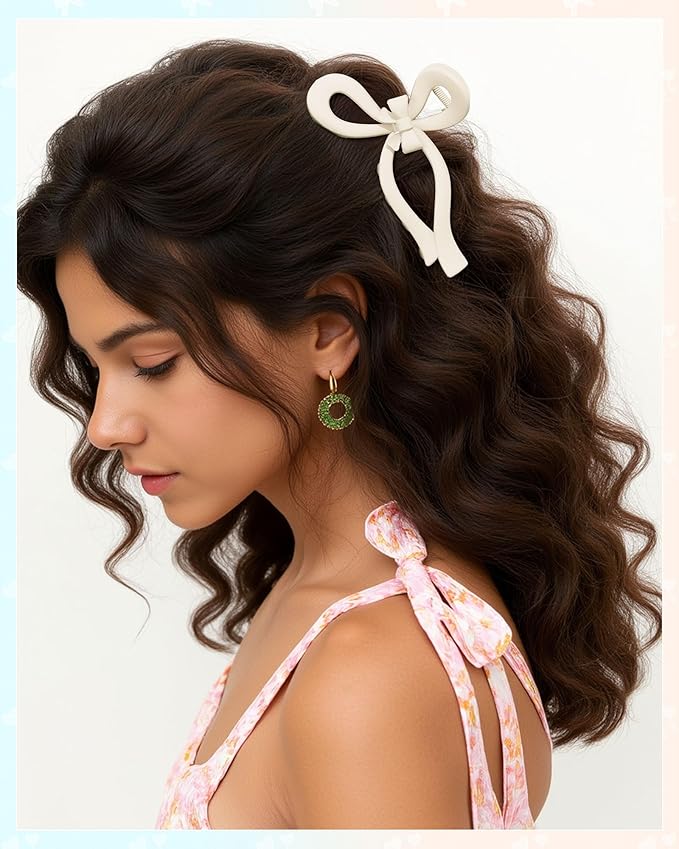 4 PCS Bow Hair Clips for Women Bow Claw Clip 5" Extra Large Hair Claw Clips for Thick and Long Hair Cute Bows Big Clip Mother’s Day Gift for Mom
