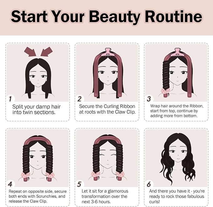 Heatless Hair Curler,Blowout Heatless Curls Overnight,No Heat Curling Rod Set with Satin Bonnet for Sleep in,5