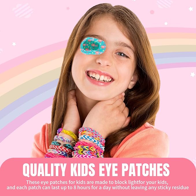 Panelee 60 Pcs Adhesive Eye Patches Bulk Breathable Colorful Fun Designs 3 x 2 Inch Light Blocking Cotton Bandages for Women Men Adults, 6 Styles