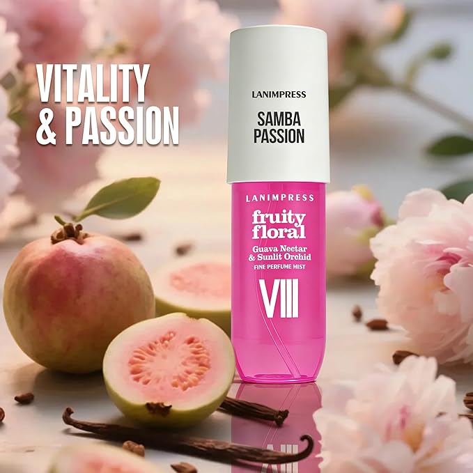 3 FL OZ Hair Mist and Body Spray, Eau De Parfum for Women,Travel Size Fragrance,Fruity Floral Perfume No.8,Vibrant Fresh Scent– With Notes of Guava Nectar, Orchid, Vanilla