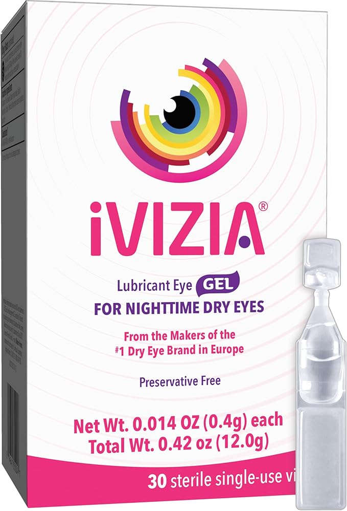 iVIZIA Eye Gel for Nighttime Dry Eyes, Preservative-Free, 30 Single-use vials
