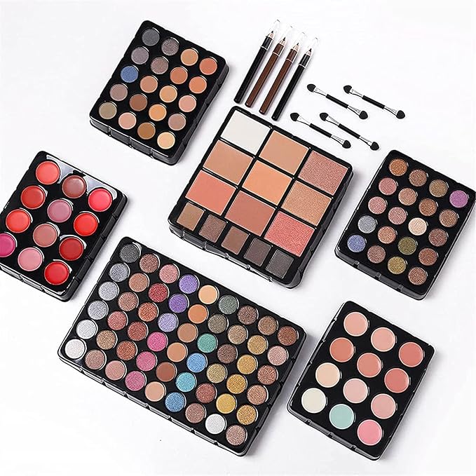 UNIFULL 132 Color All In One Makeup Kit for Women & Girls, Professional Full Set Including Eyeshadow, Lipstick, Concealer, Lip Gloss, Eyeliner, Mascara, Makeup Brushes (006N1-Pink)
