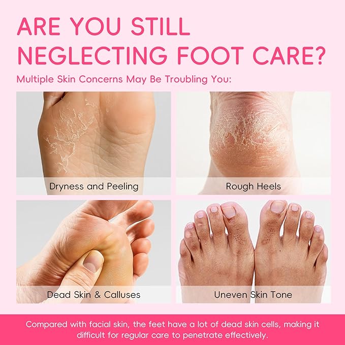 LAIKOU Japan Sakura Moisturizing Foot Mask, Foot Mask for Dry Cracked Feet, Foot Masks, Deep Moisturizing Socks for Cracked Heels, Skin Care Gifts for Women Soft Smooth Touch Feet 5 Pack