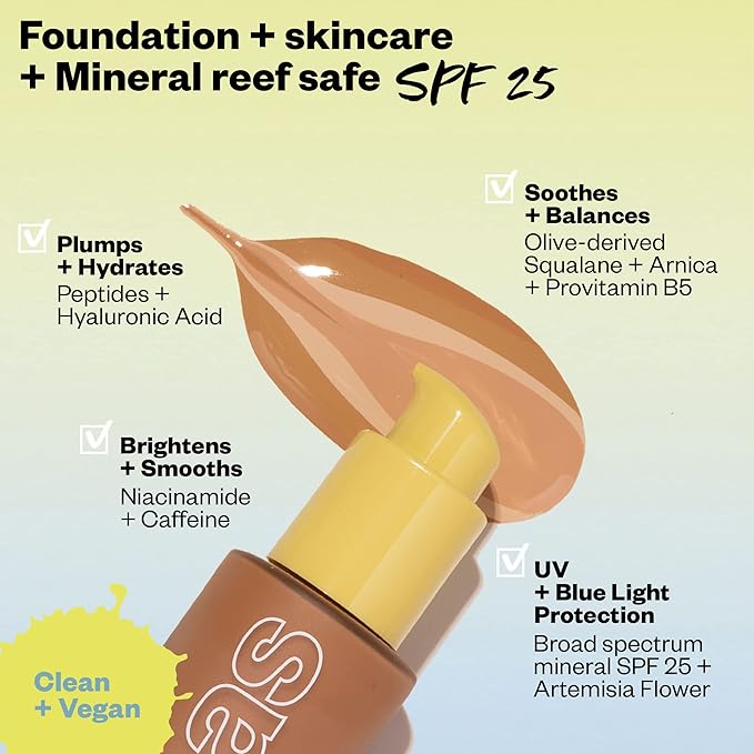 Kosas Revealer Liquid Foundation SPF 25 – Medium Buildable Coverage, Hydrating Natural Glow Finish, Very Light Cool 120