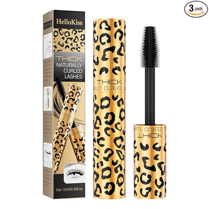 Leopard Waterproof Mascara Volumizing Lengthening Curling Smudgeproof Long Lasting 24H Lift Thick Eyelash Makeup