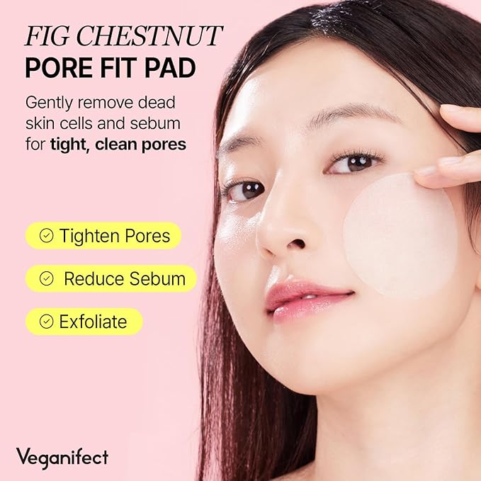 Veganifect Pore Refining Toner Pad for All Skin Types, Sebum Control, Tighten Pores, Korean Skin Care, Vegan (70 Pads)