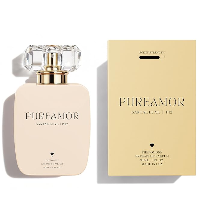 PUREAMOR Pheromone Perfume for Women, Santal Luxe Extrait de Parfum - Long Lasting Warm Woody Sandalwood Scent, 30% High Concentration, Full Size Fragrance Spray, 1.0 oz / 30 ml