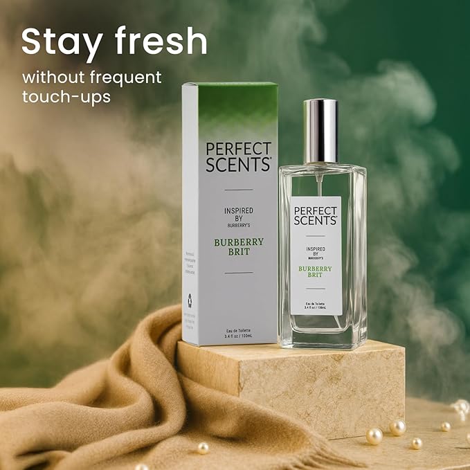 Perfect Scents Fragrances, Inspired by Burberry’s Burberry Brit, Women’s Eau de Toilette, CLEAN, Vegan, Paraben-Free, Phthalate-Free, Never Tested on Animals, 3.4 Fluid Ounces