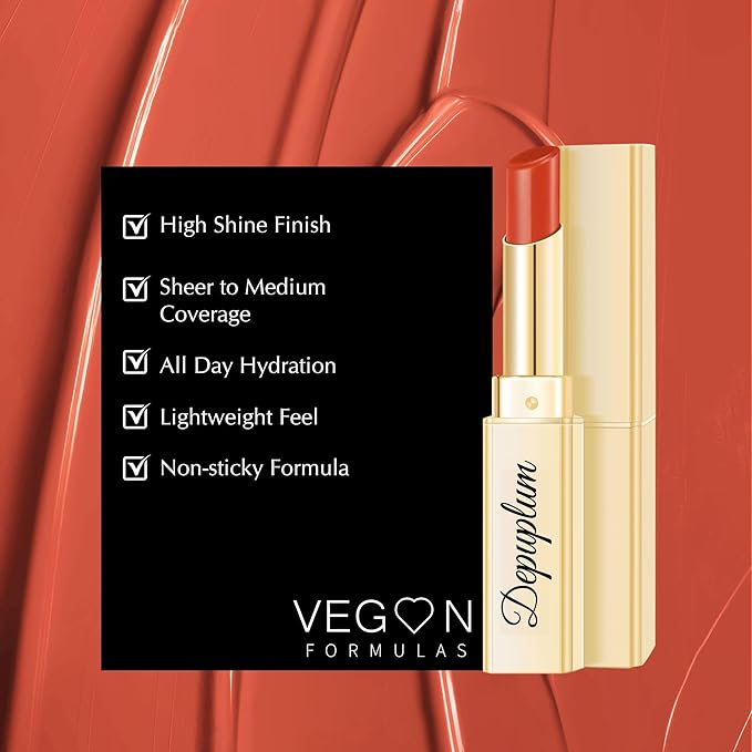 Depuplum Coral Lipstick for Women Moisture Lip Gloss Tinted Lip Balm Sheer Lipsticks for Mother's Day Nourishing Hydrate Glossy Lipstick for Dry Lips,DM99 Coral Nude