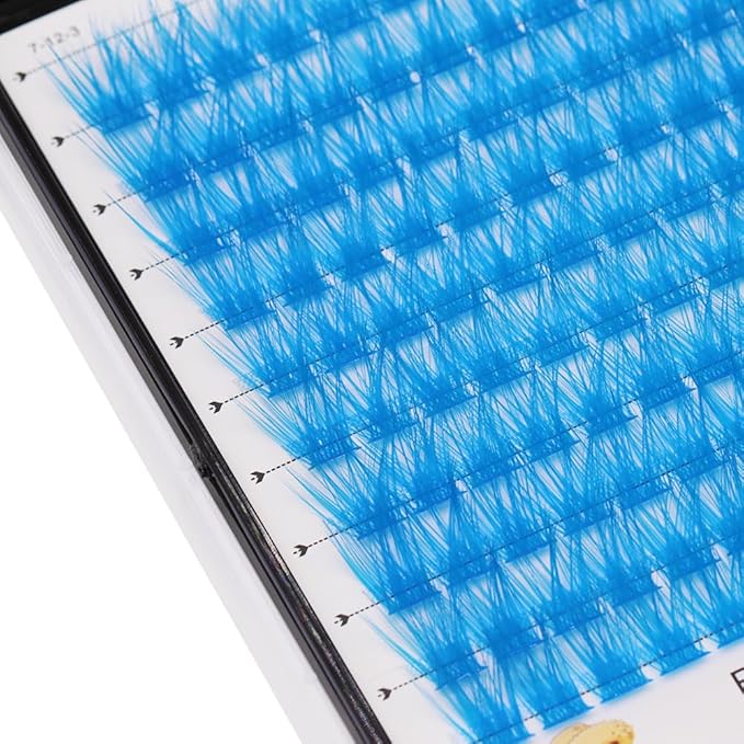 Wide Stem With Various Colored False Eyelashes D Curl Eyelash String 10-20mm Choose Professional Makeup Personal Eyelash String Grafted Eyelash Extension Cluster（Blue -10-12-14-16mm Mixed）
