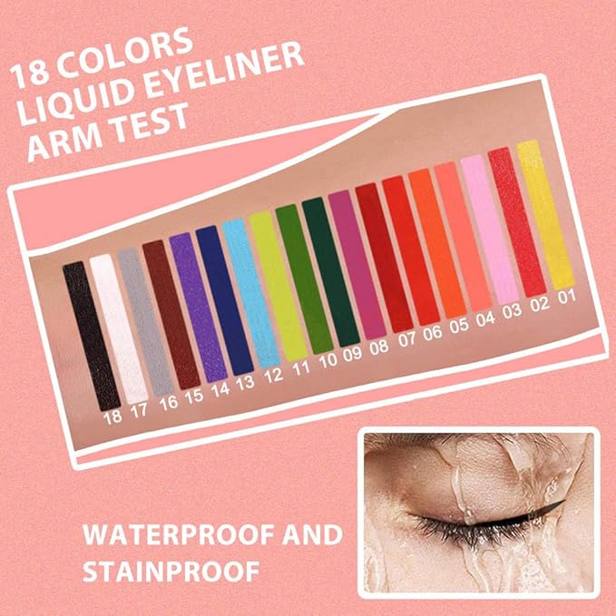 evpct 1Pcs Grey Liquid Eyeliner Makeup Waterproof Grey Eye Liners for Women, Eyes Wing Eyeliner Stamps Shapes Colored Eyeliner delineador de ojos a prueba de agua contra el agua blanco para ojos