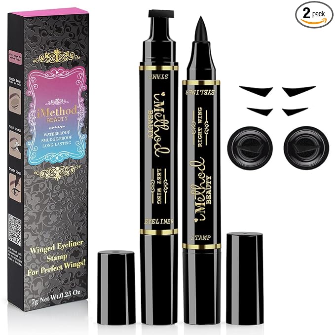 iMethod NEW 2-Pen Winged Eyeliner Stamp - All Eye Shapes, Perfect Wing Cat Eye Liner, Waterproof & Smudge-proof, 8 mm