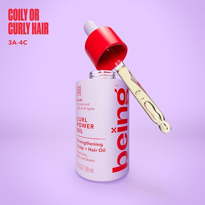 being CURL POWER Strengthening Hair and Scalp Oil with Rosemary, Mint and Biotin 50mL(Pack of 2)