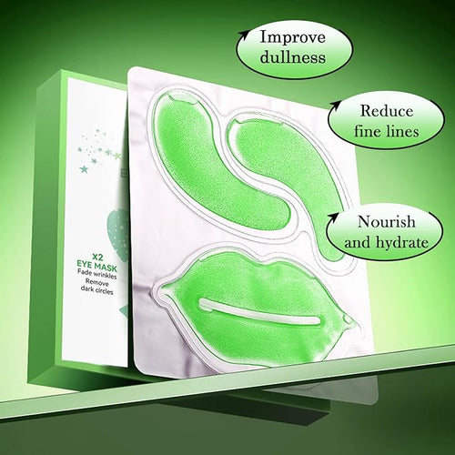 10 Pair Under Eye Mask & 10 Pair Lip Mask Skincare Set, Aloe Vera Lip Patches & Under Eye Patches for Puffy Eyes, Dark Circles, Dry Lips Lines, Deep Hydrating Moisturizing, Birthday Christmas Gifts