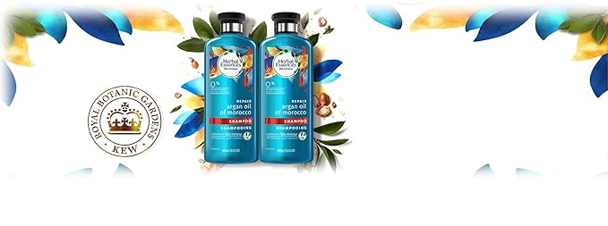 Herbal Essences Argan Oil of Morocco Shampoo for Color Treated Hair, Treatment for Damaged Hair, Paraben Free, BioRenew, 13.5 FL OZ (Pack of 2)