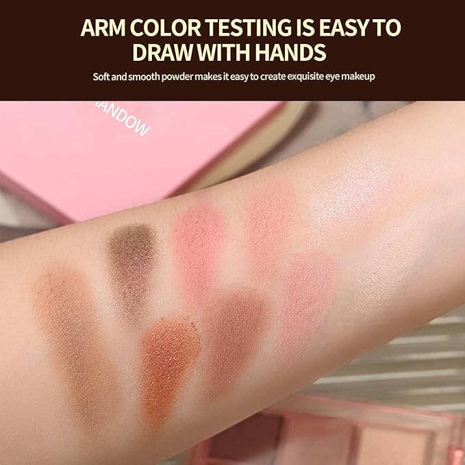 Nude Beige Matte Eyeshadow Palette Makeup, Silver Glitter Eye Shadow Palette Makeup, Highly Pigmented Eye Shadows For Older Women Eyes Naturing-Looking, Long Lasting Waterproof 04#